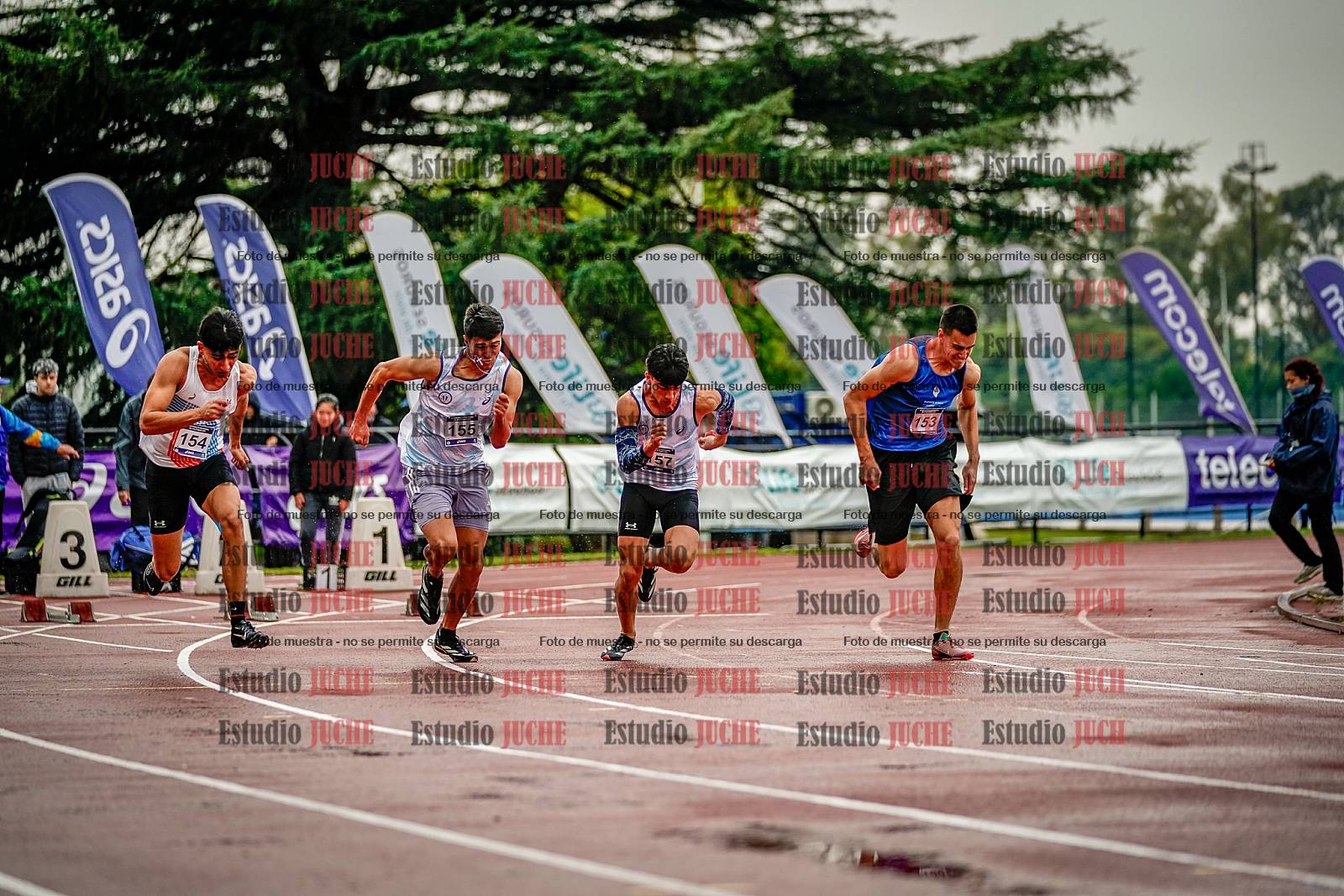 Fotos de los 100 m llanos de varones - decatlón 1