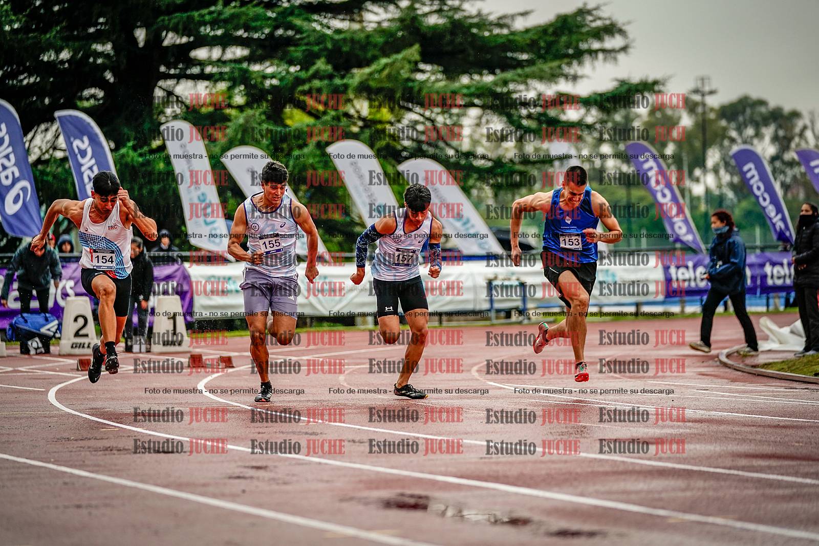 Fotos de los 100 m llanos de varones - decatlón 1