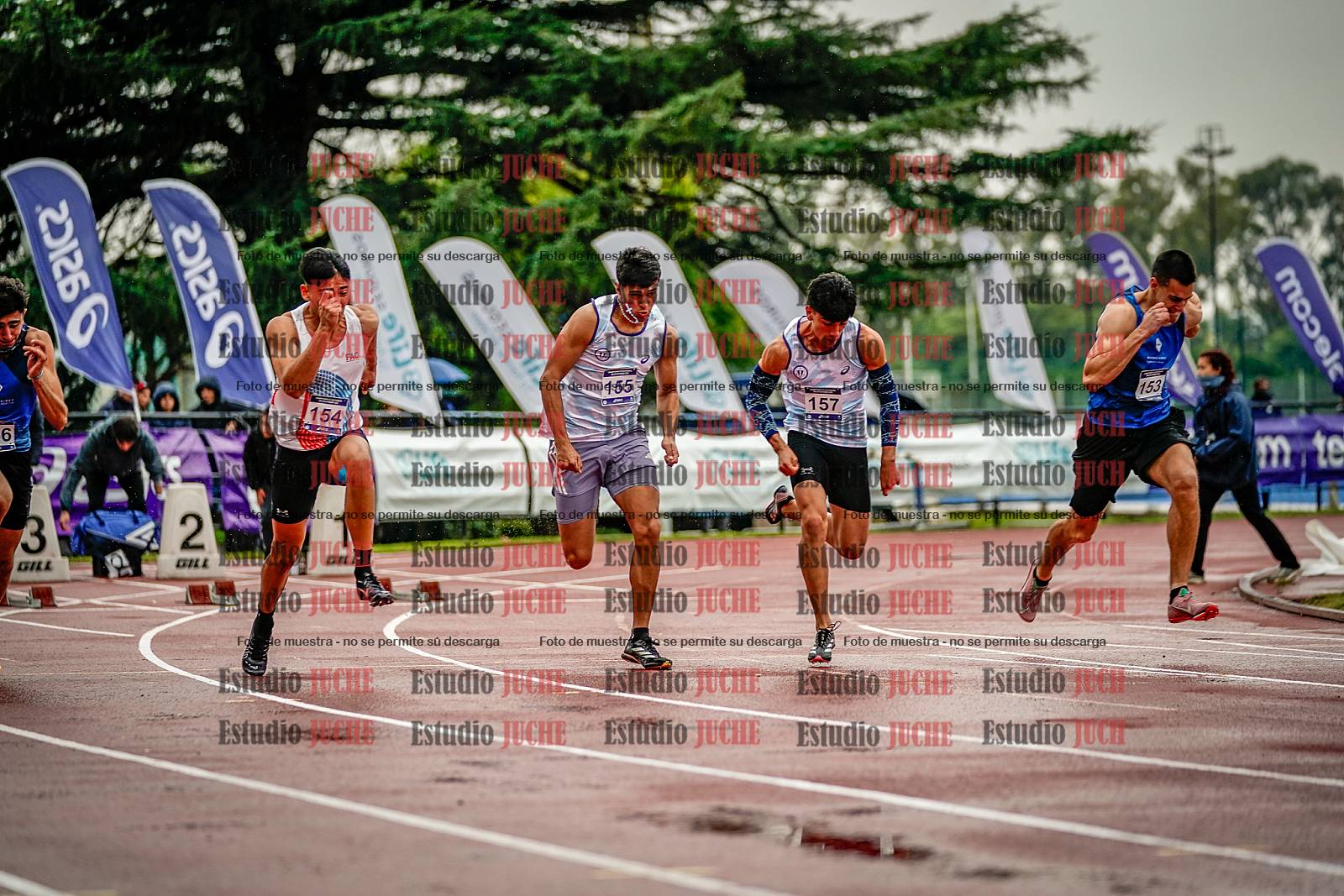 Fotos de los 100 m llanos de varones - decatlón 1