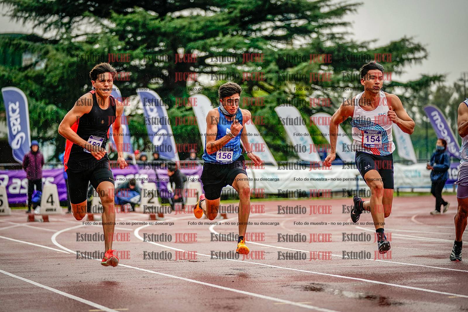 Fotos de los 100 m llanos de varones - decatlón 1