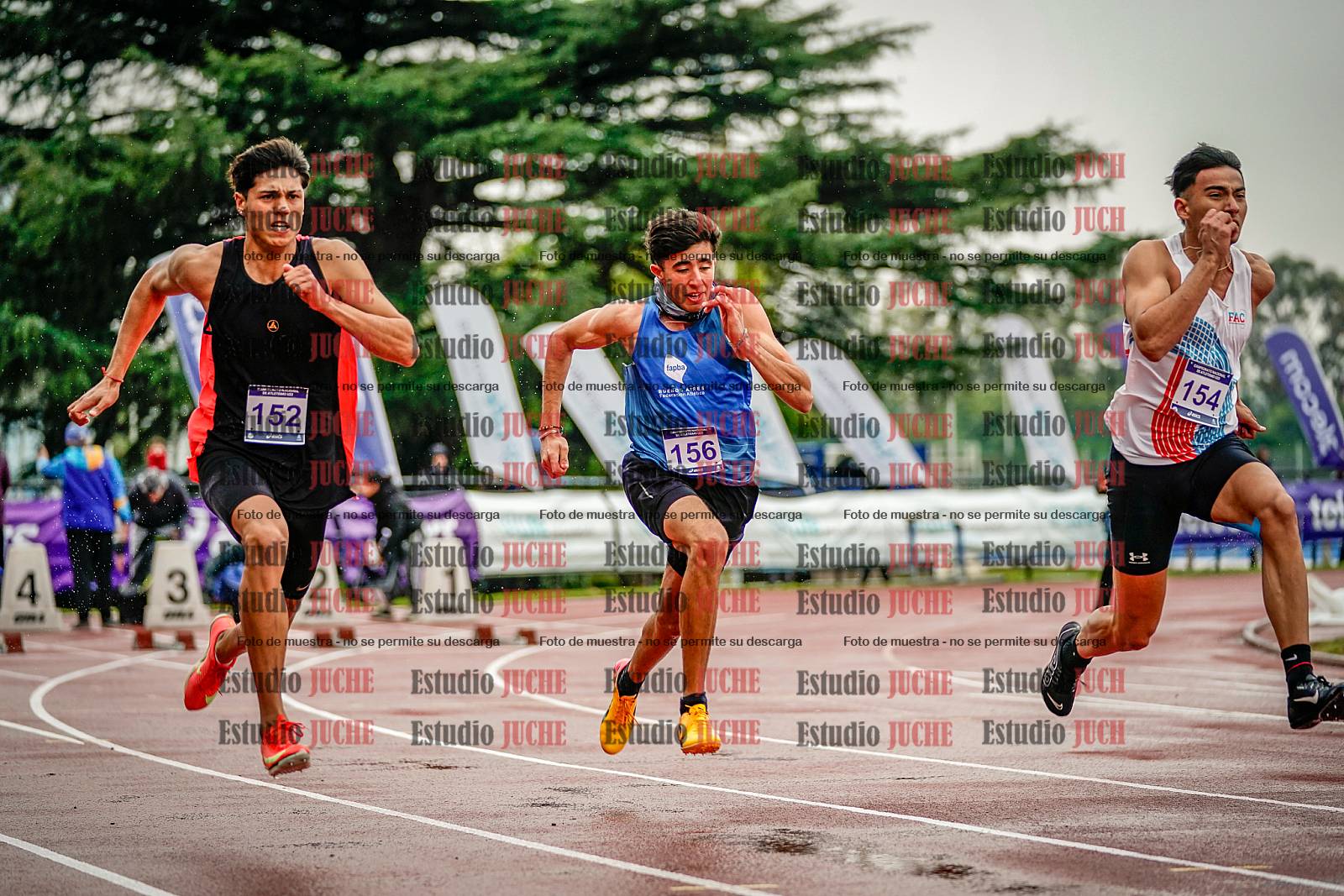 Fotos de los 100 m llanos de varones - decatlón 1
