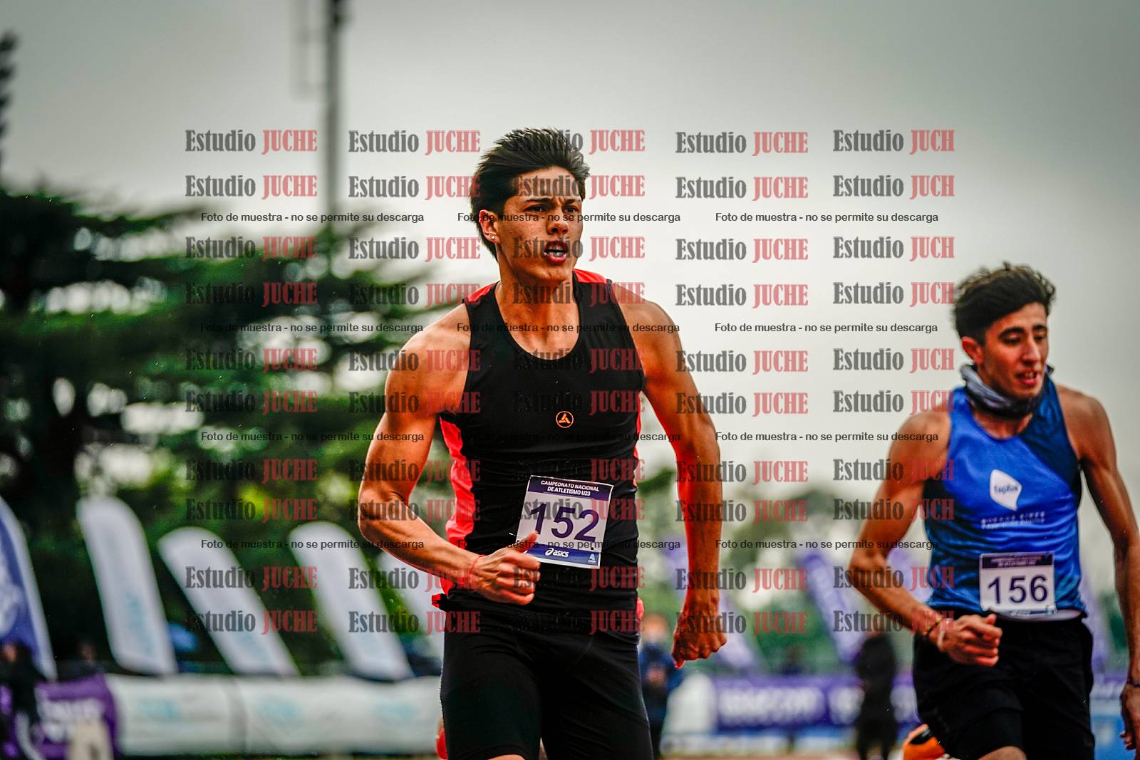 Fotos de los 100 m llanos de varones - decatlón 1