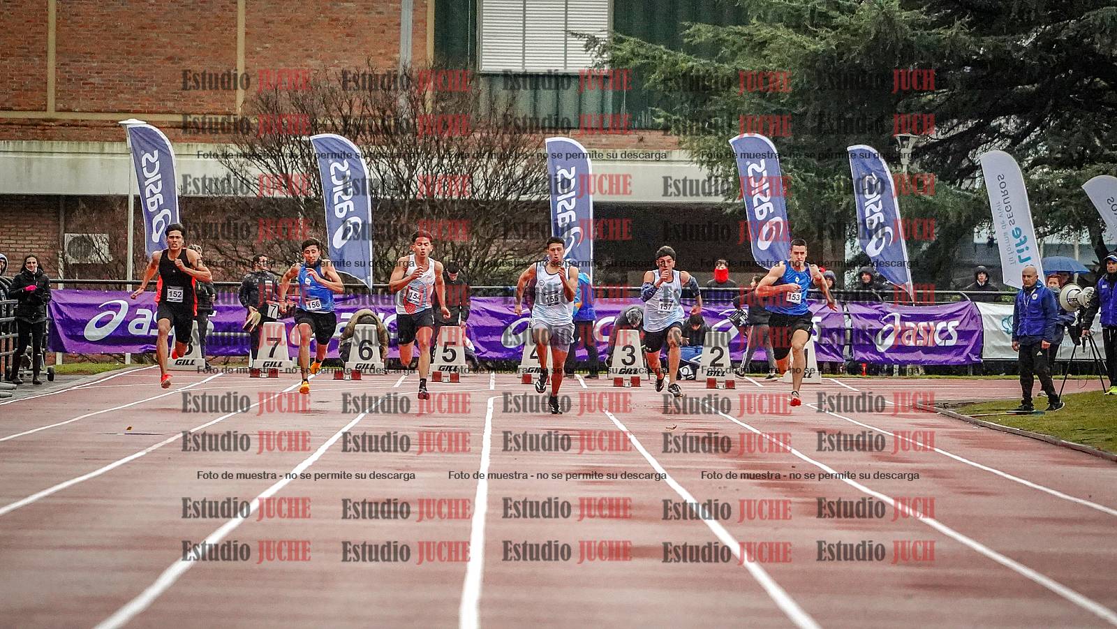 Fotos de los 100 m llanos de varones - decatlón 1