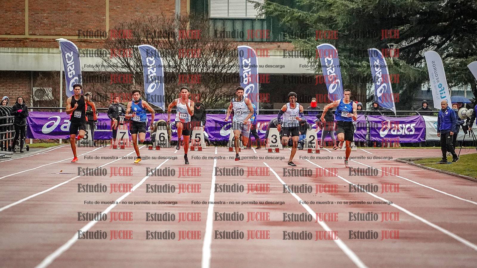 Fotos de los 100 m llanos de varones - decatlón 1