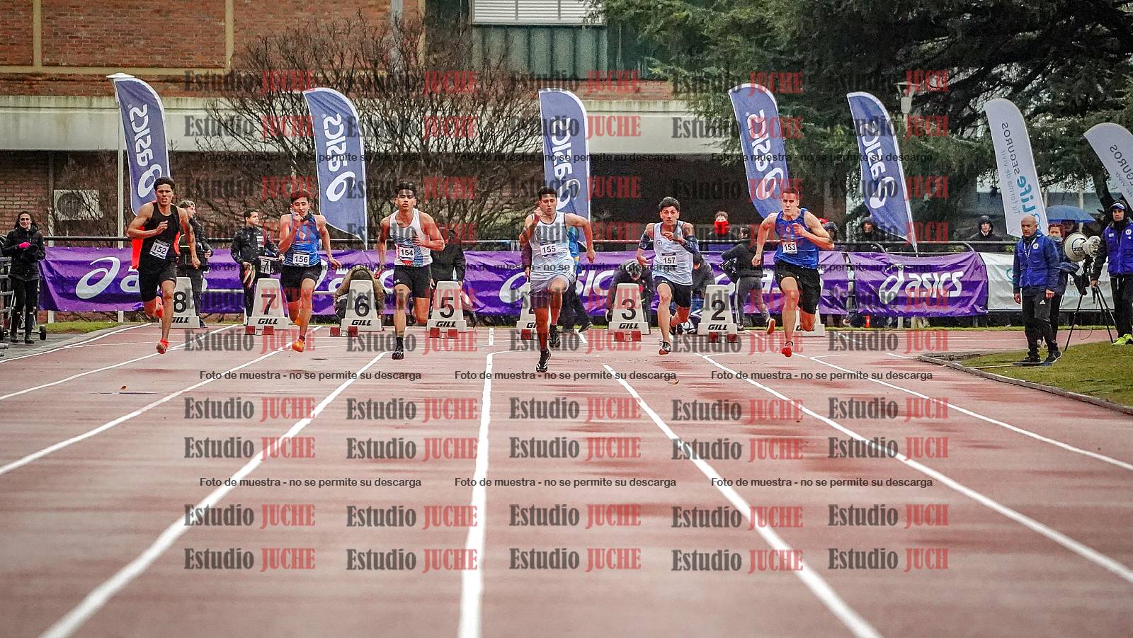 Fotos de los 100 m llanos de varones - decatlón 1