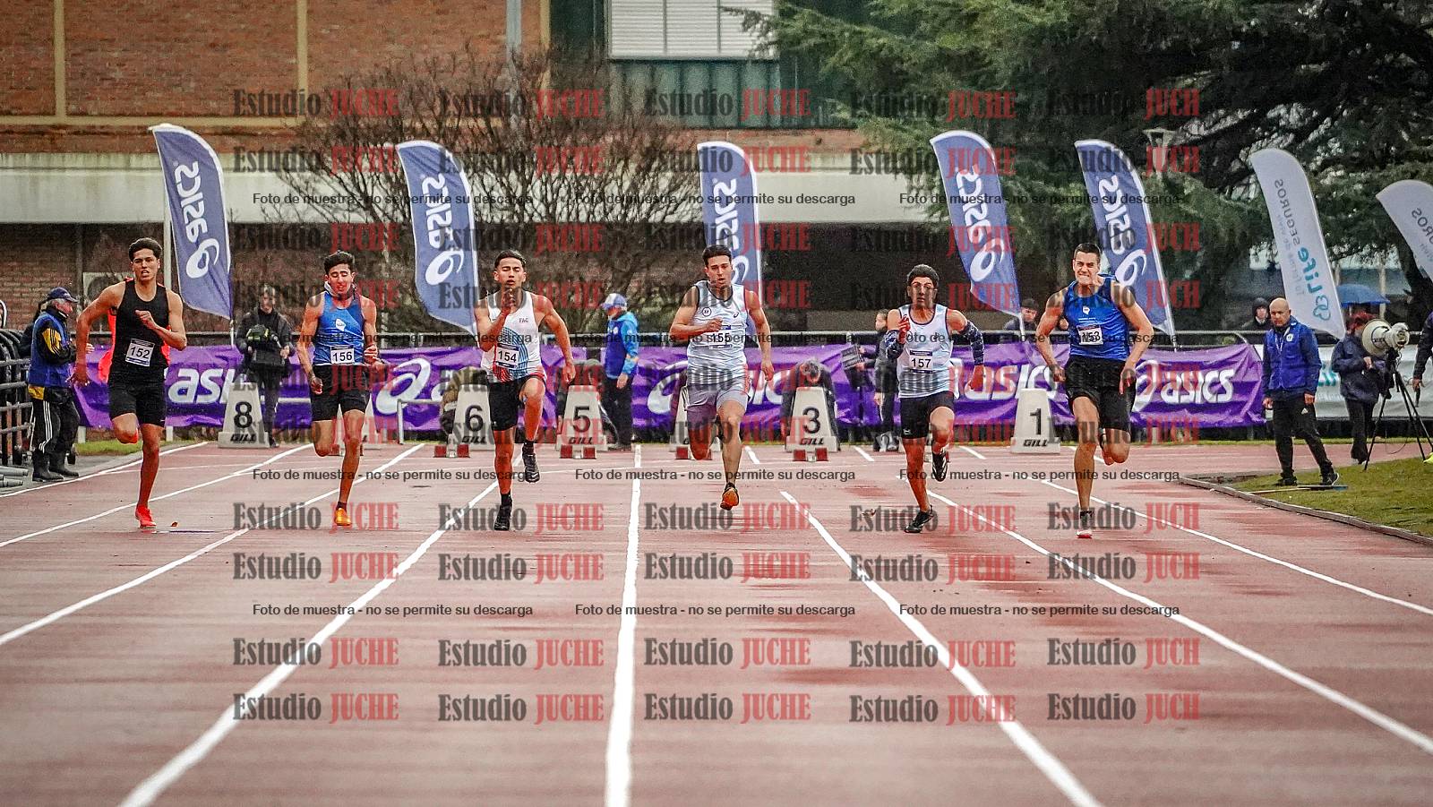 Fotos de los 100 m llanos de varones - decatlón 1