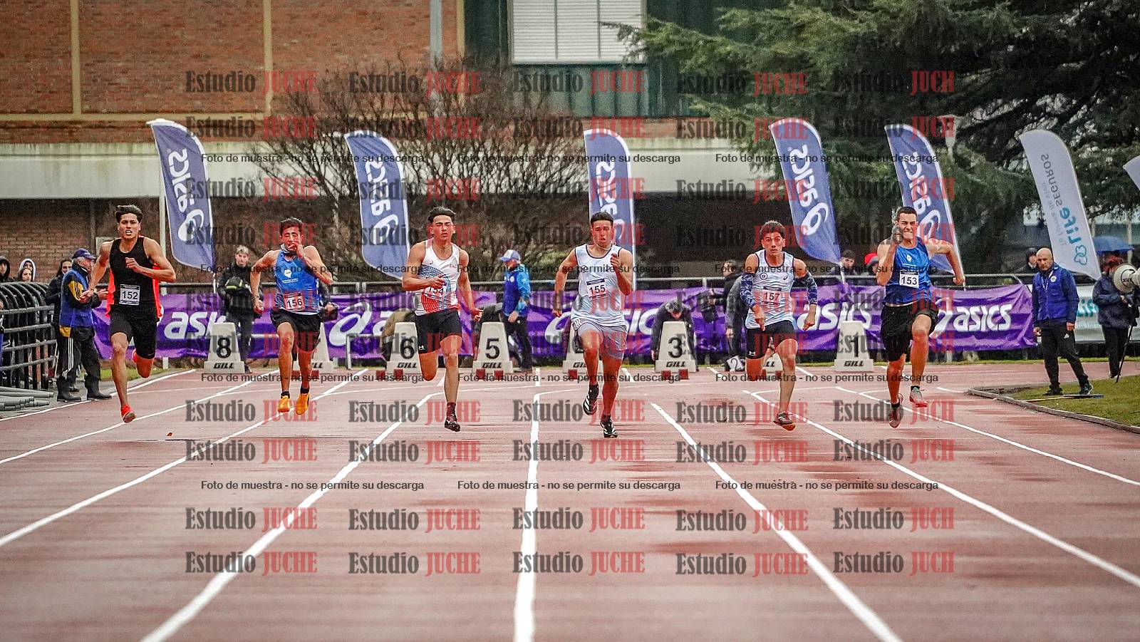 Fotos de los 100 m llanos de varones - decatlón 1
