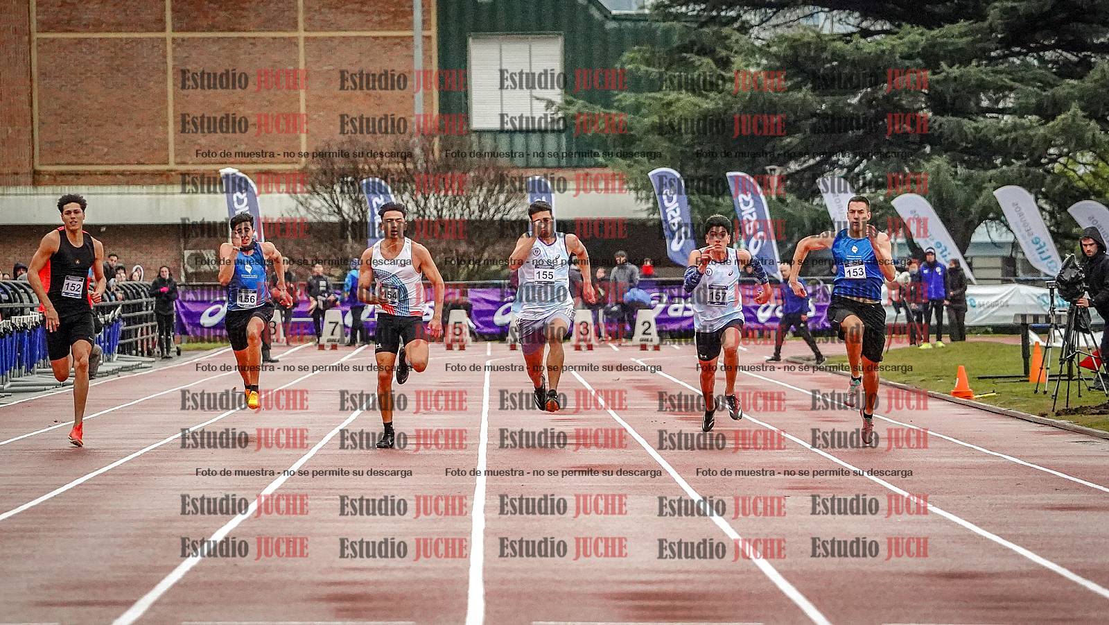 Fotos de los 100 m llanos de varones - decatlón 1