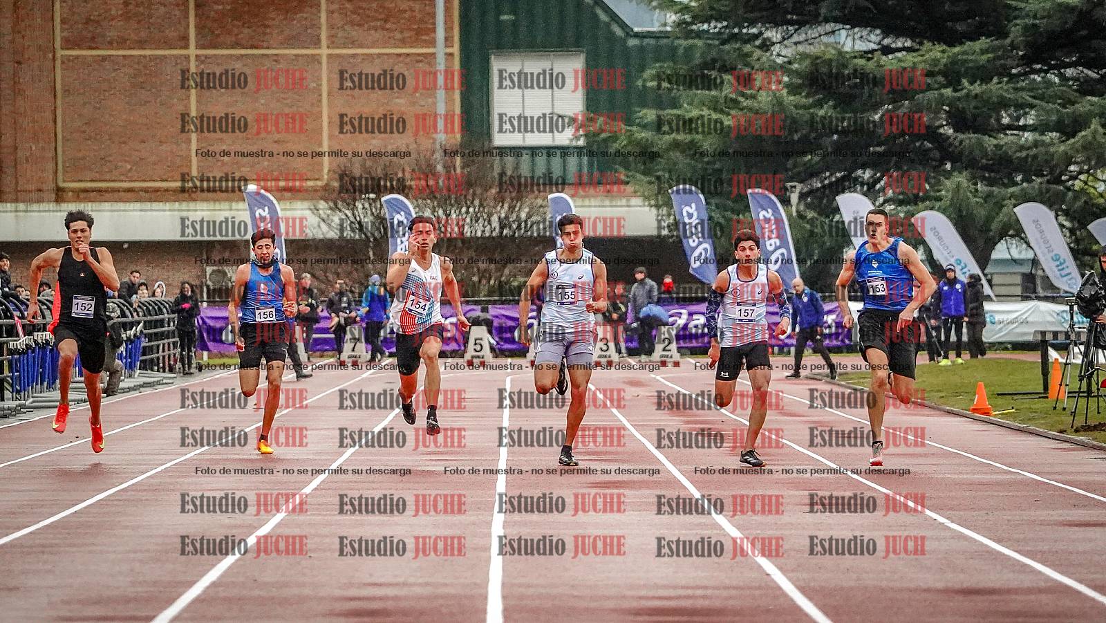 Fotos de los 100 m llanos de varones - decatlón 1