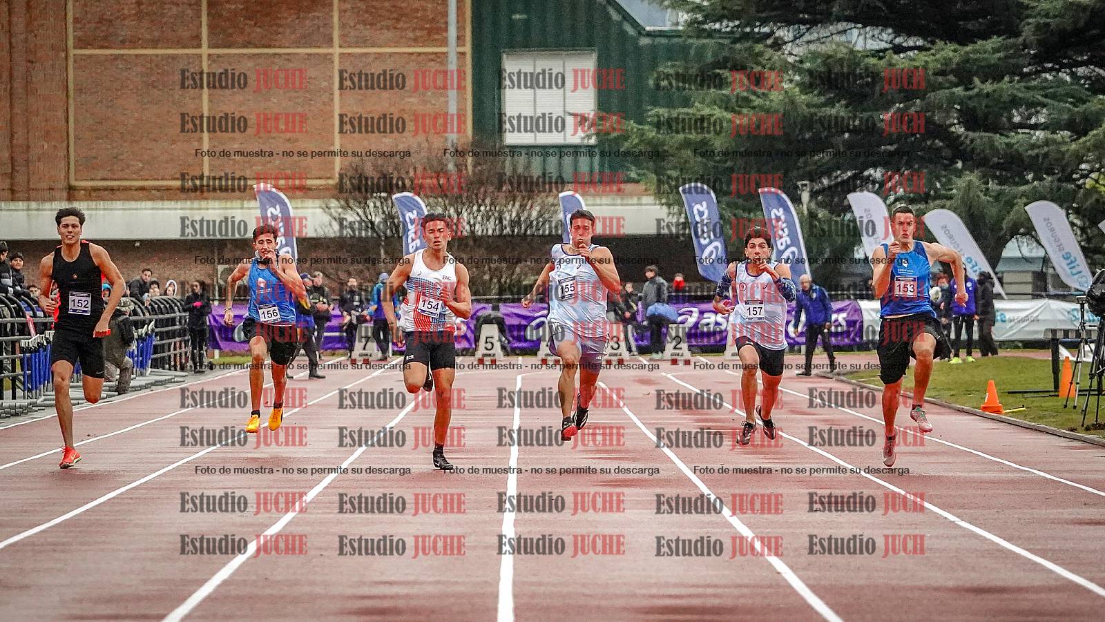 Fotos de los 100 m llanos de varones - decatlón 1