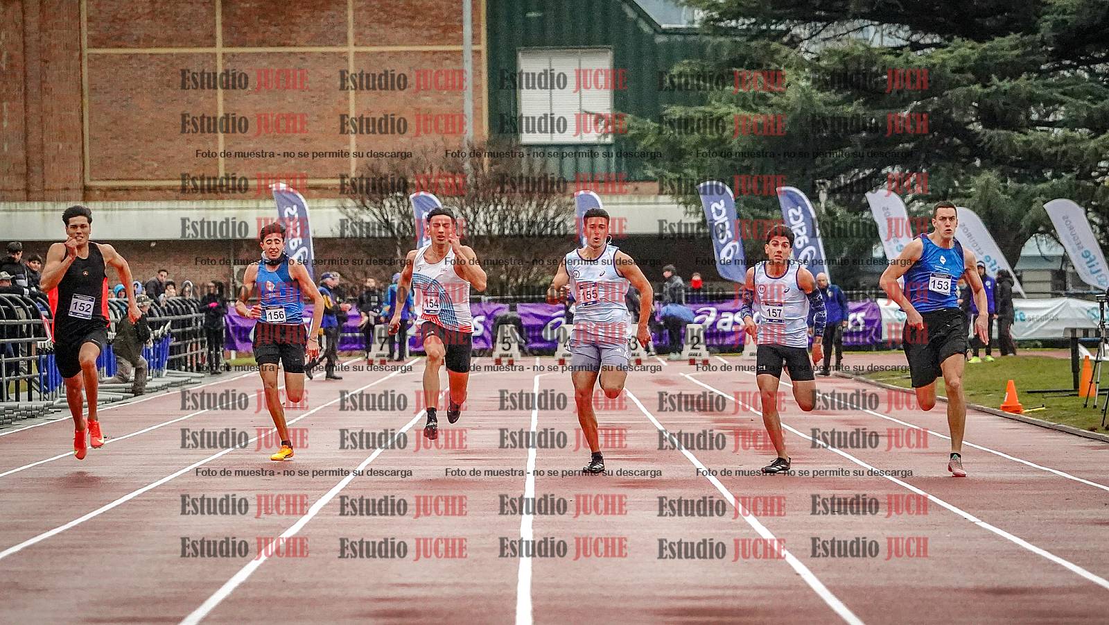 Fotos de los 100 m llanos de varones - decatlón 1