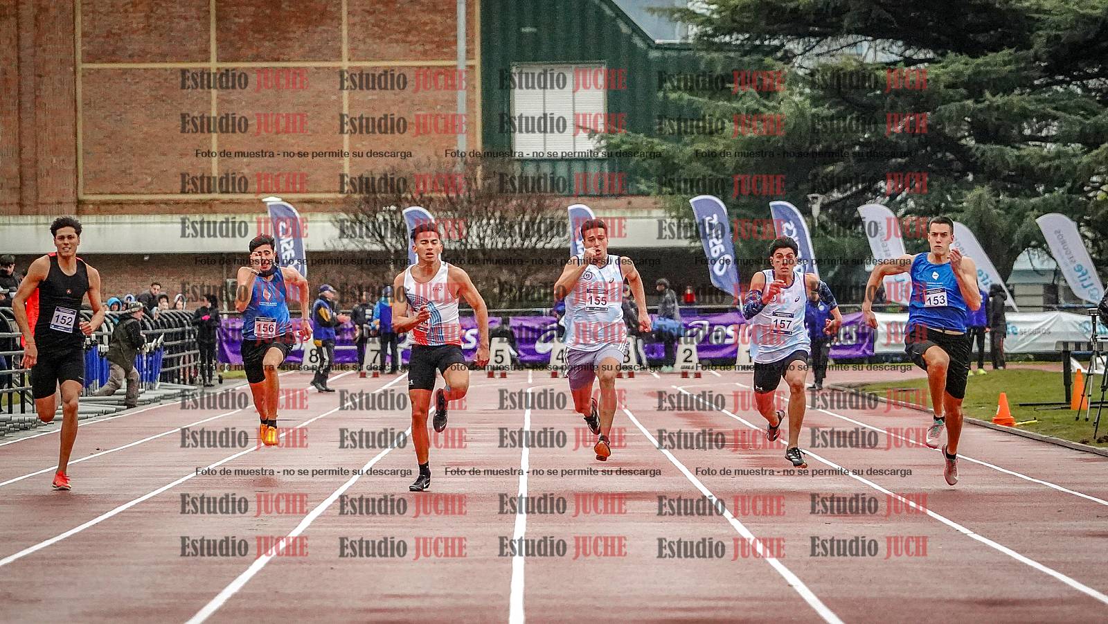 Fotos de los 100 m llanos de varones - decatlón 1