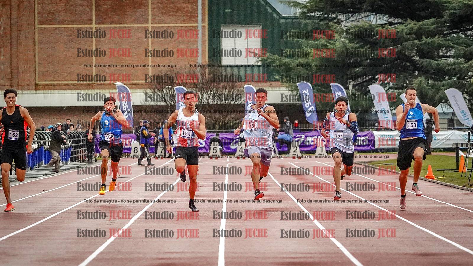 Fotos de los 100 m llanos de varones - decatlón 1