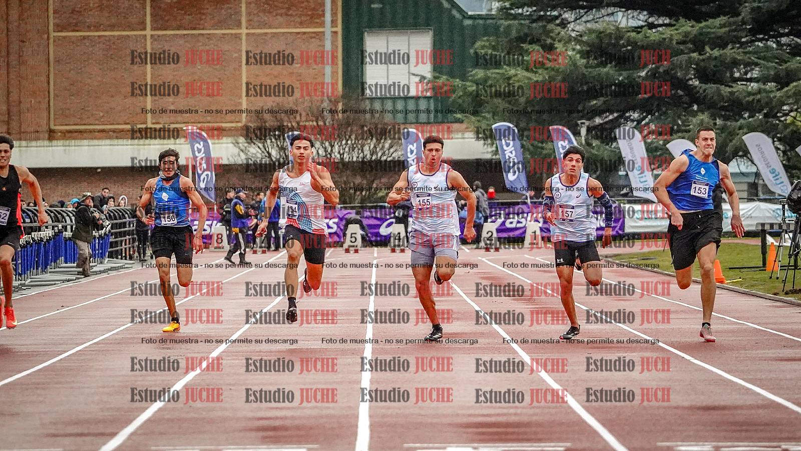 Fotos de los 100 m llanos de varones - decatlón 1