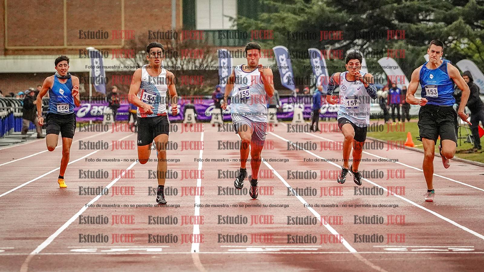 Fotos de los 100 m llanos de varones - decatlón 1