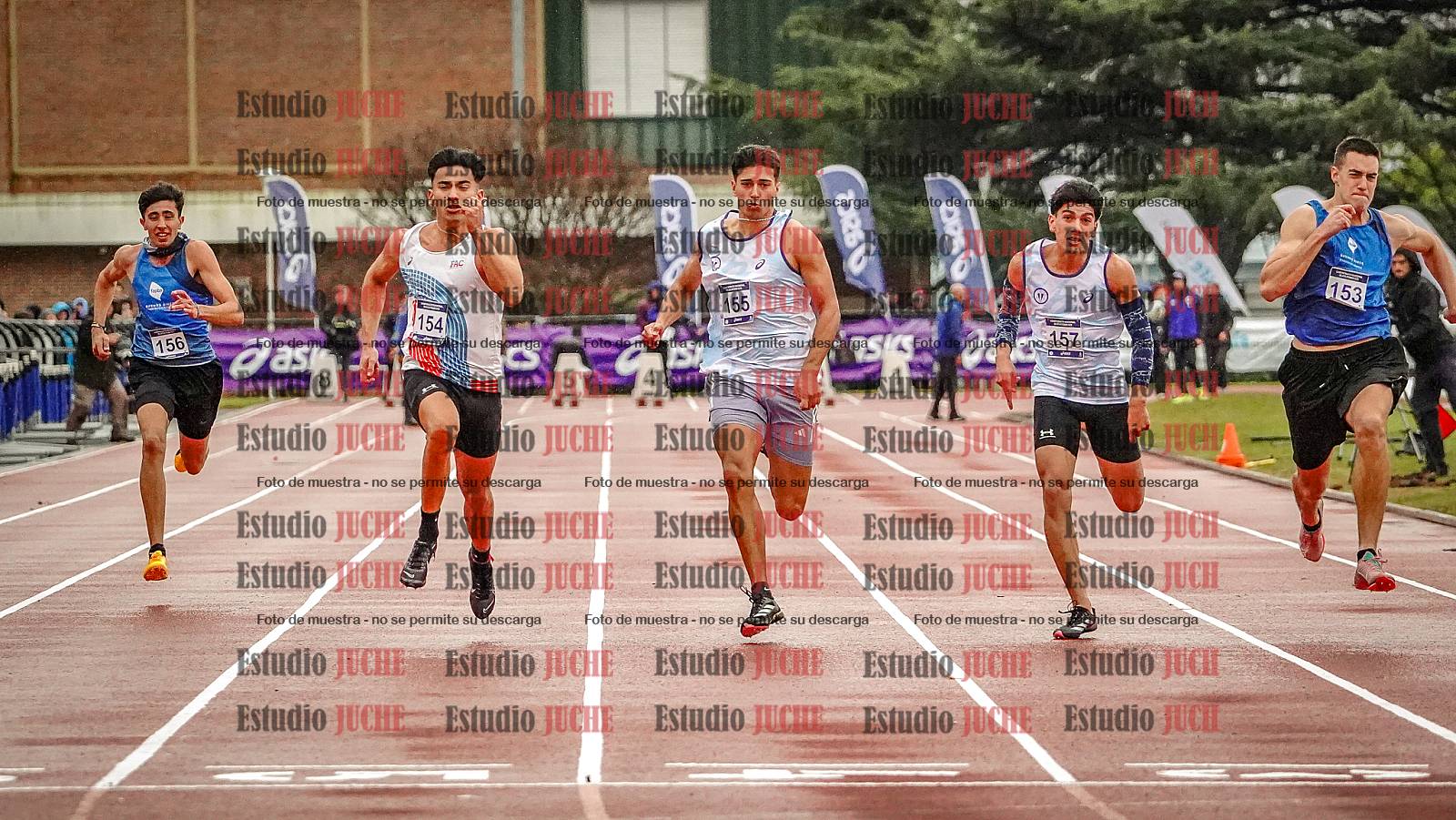 Fotos de los 100 m llanos de varones - decatlón 1