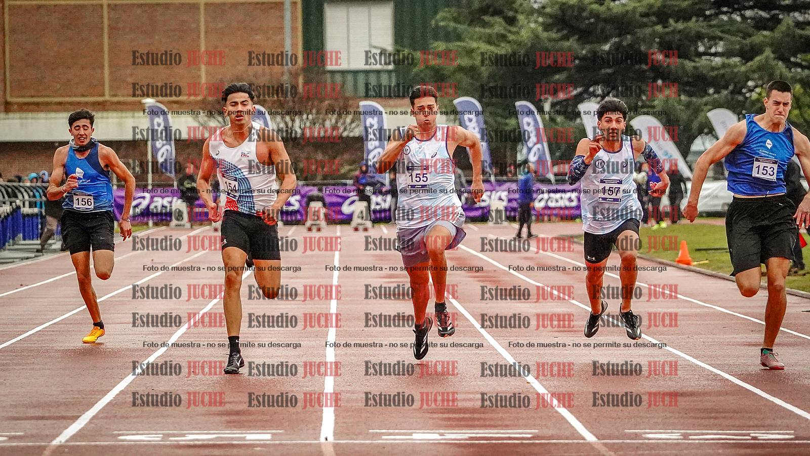 Fotos de los 100 m llanos de varones - decatlón 1