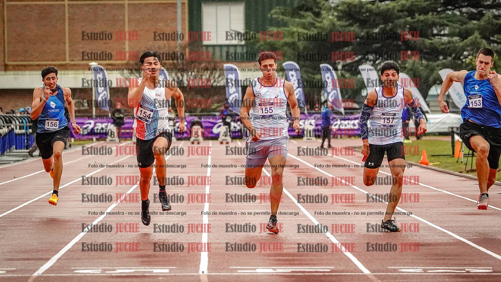Fotos de los 100 m llanos de varones - decatlón 1