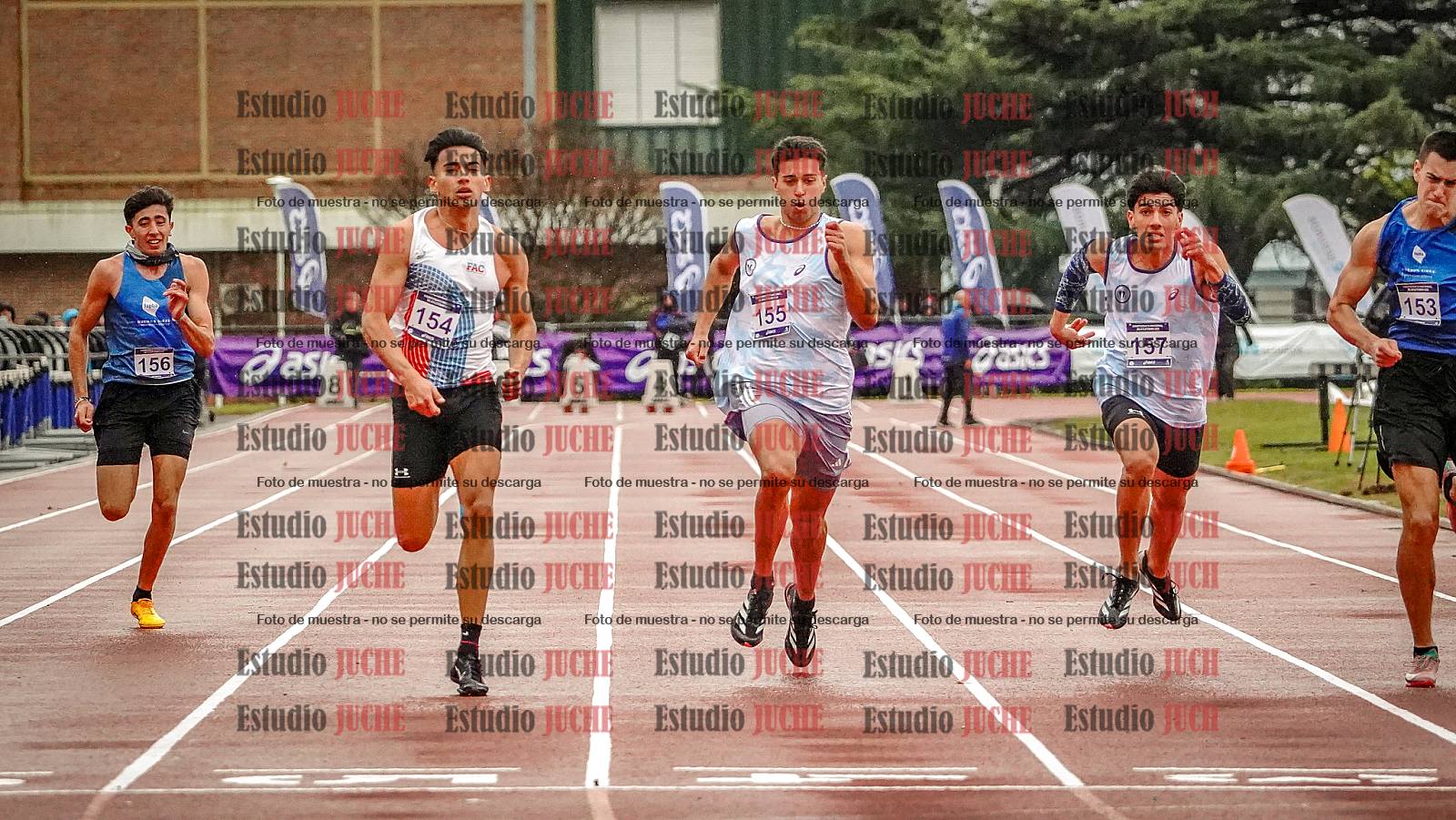 Fotos de los 100 m llanos de varones - decatlón 1