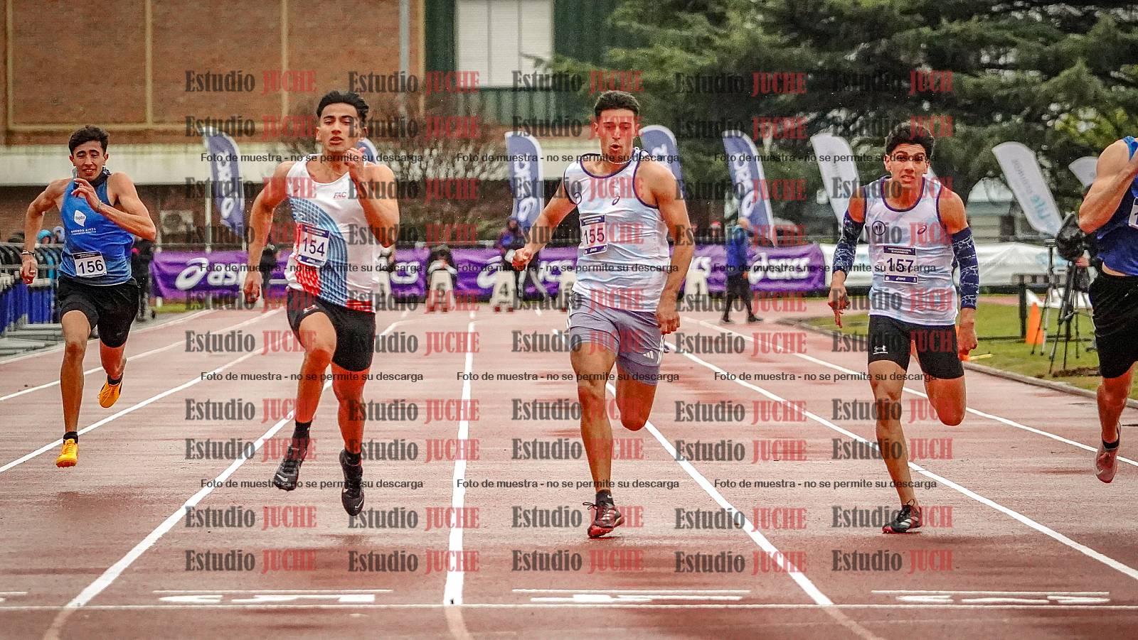 Fotos de los 100 m llanos de varones - decatlón 1