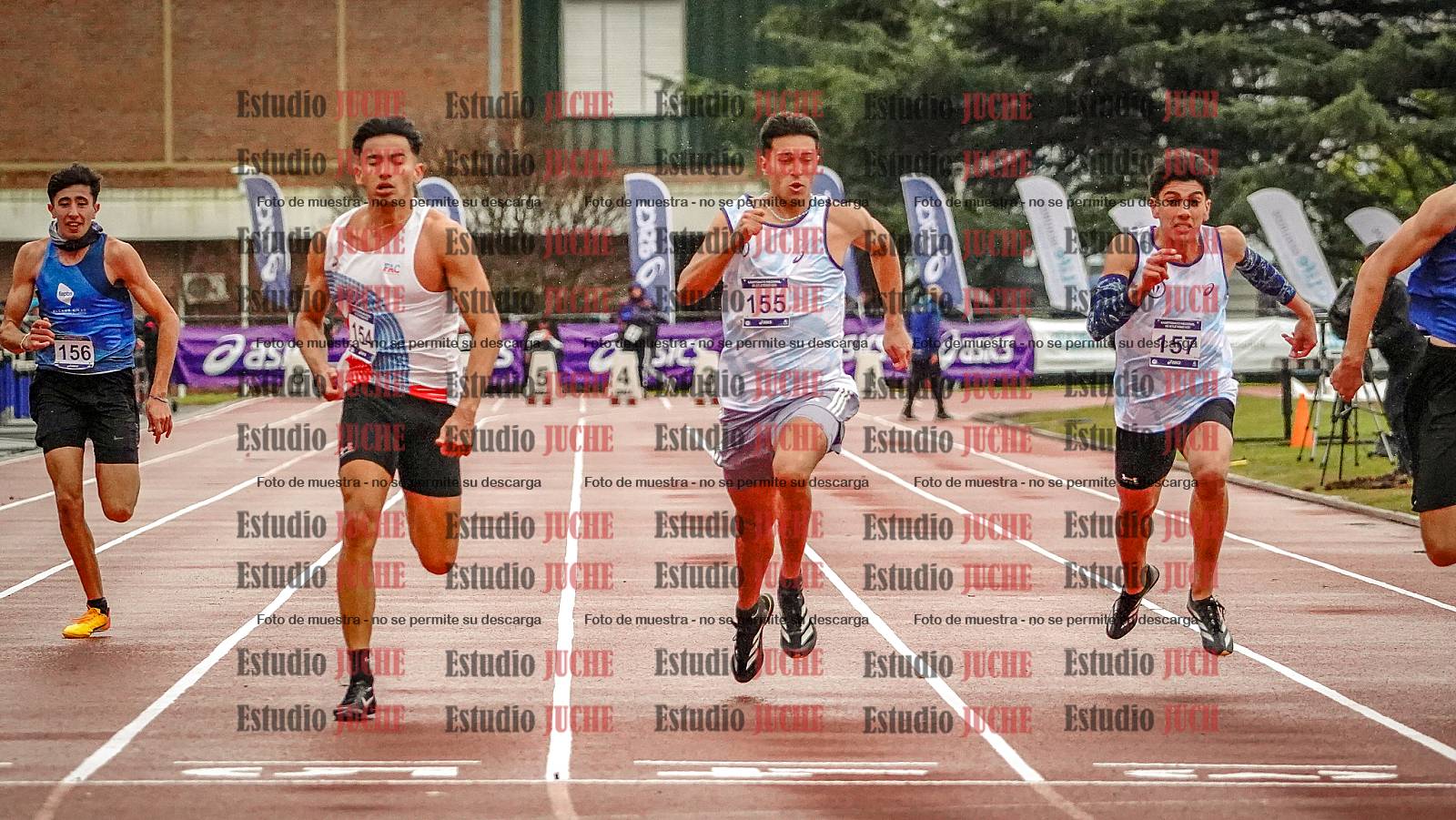 Fotos de los 100 m llanos de varones - decatlón 1