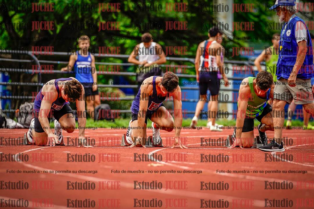 Fotos de los 100 m llanos de varones - FINAL