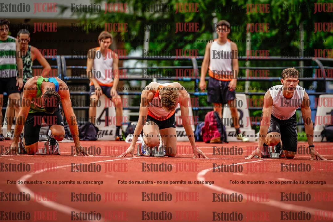 Fotos de los 100 m llanos de varones - FINAL