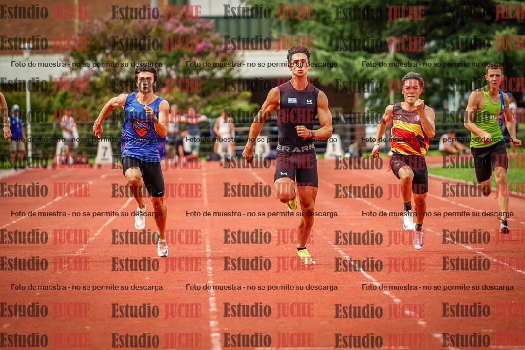 Fotos de los 100 m llanos de varones - FINAL