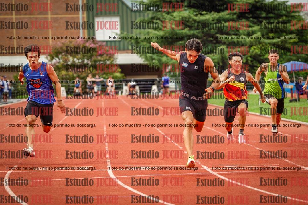 Fotos de los 100 m llanos de varones - FINAL