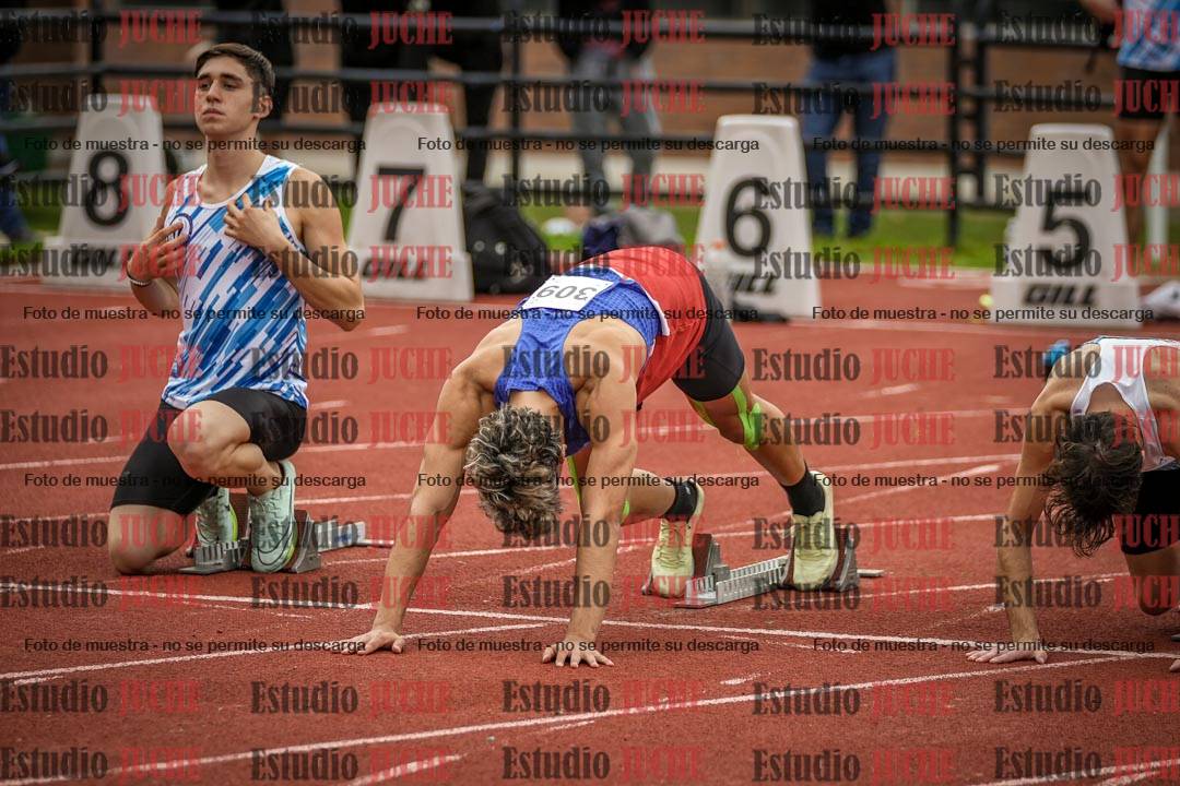 Fotos de los 100 m llanos de varones - FINAL