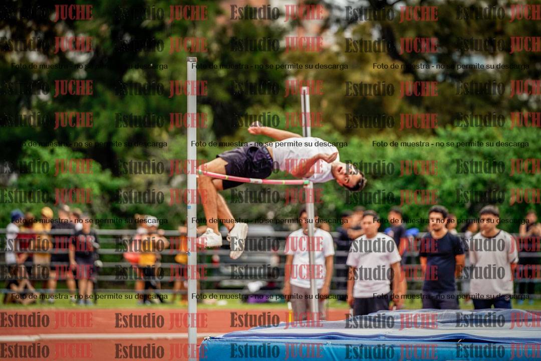Fotos del salto en alto de mujeres y varones