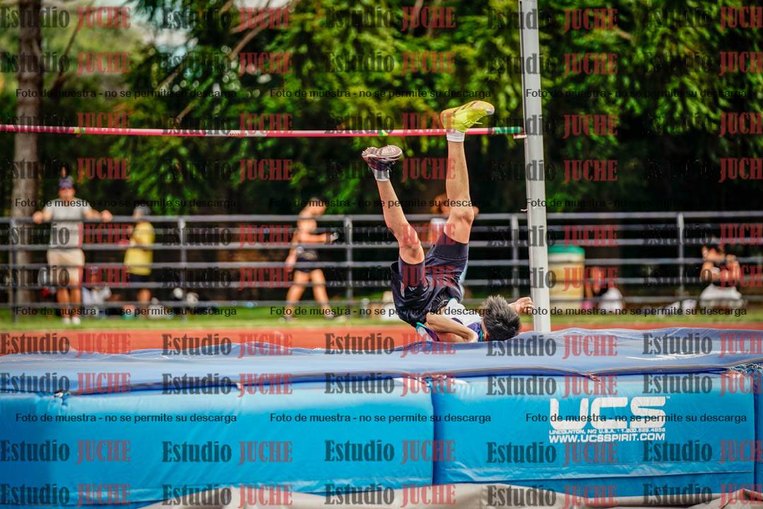 Fotos del salto en alto de mujeres y varones