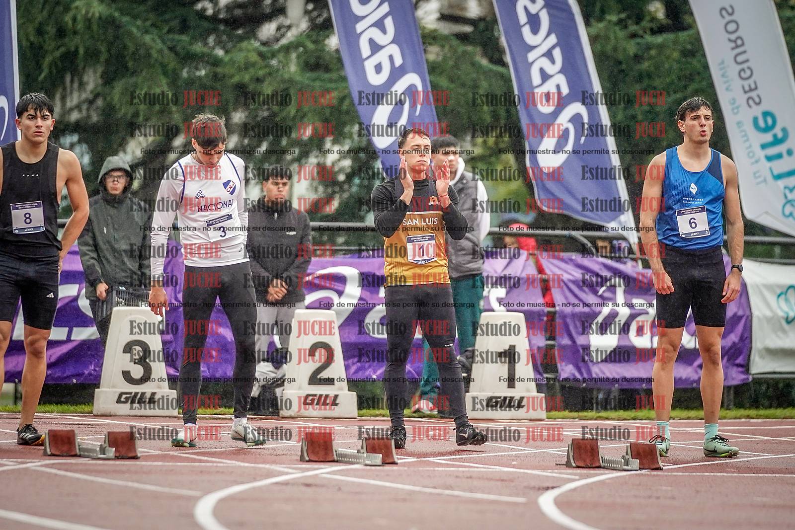 Fotos de los 100 m llanos de varones - FINAL