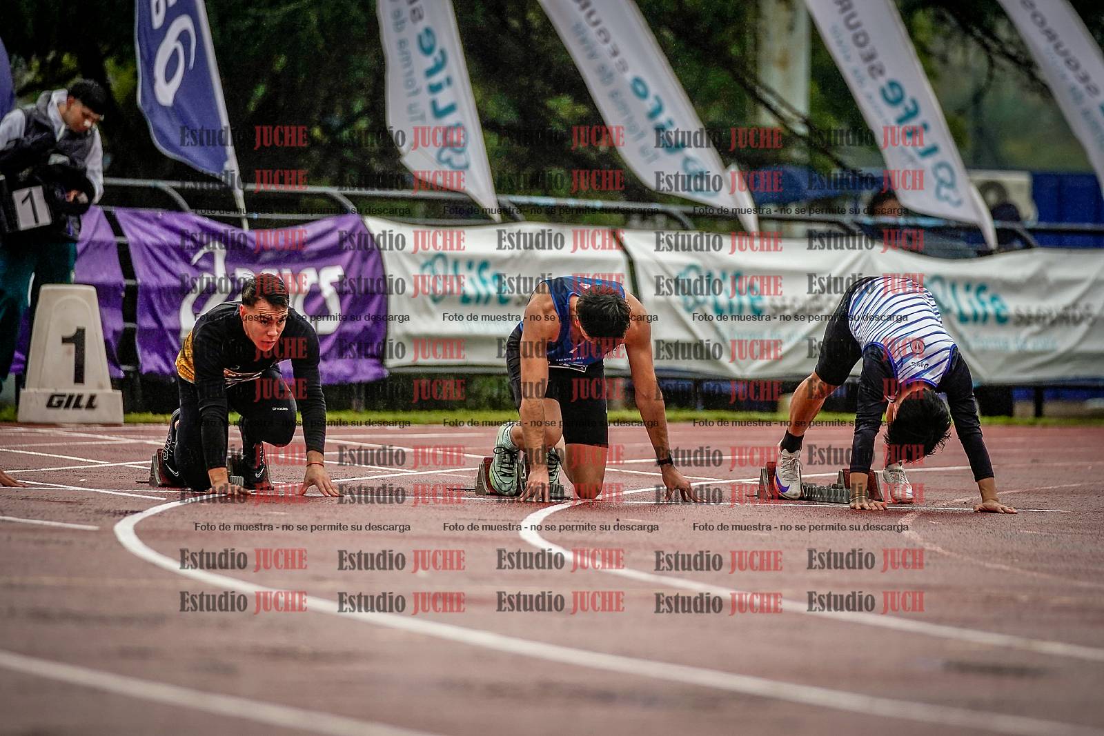 Fotos de los 100 m llanos de varones - FINAL