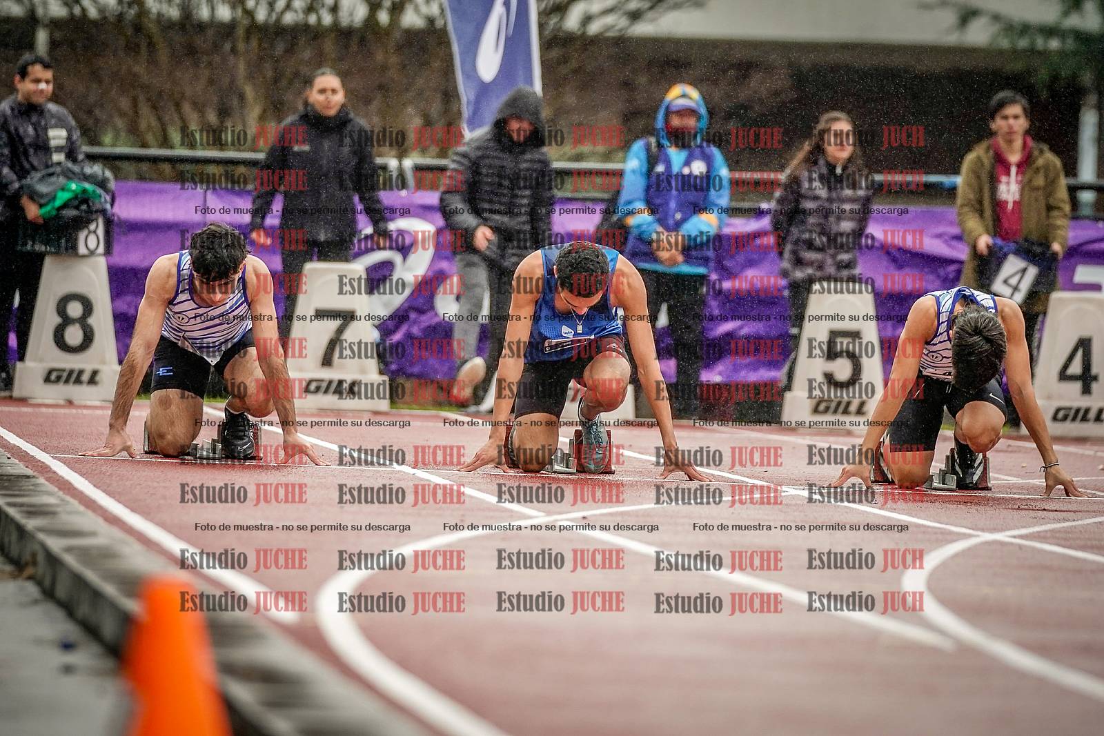 Fotos de los 100 m llanos de varones - FINAL