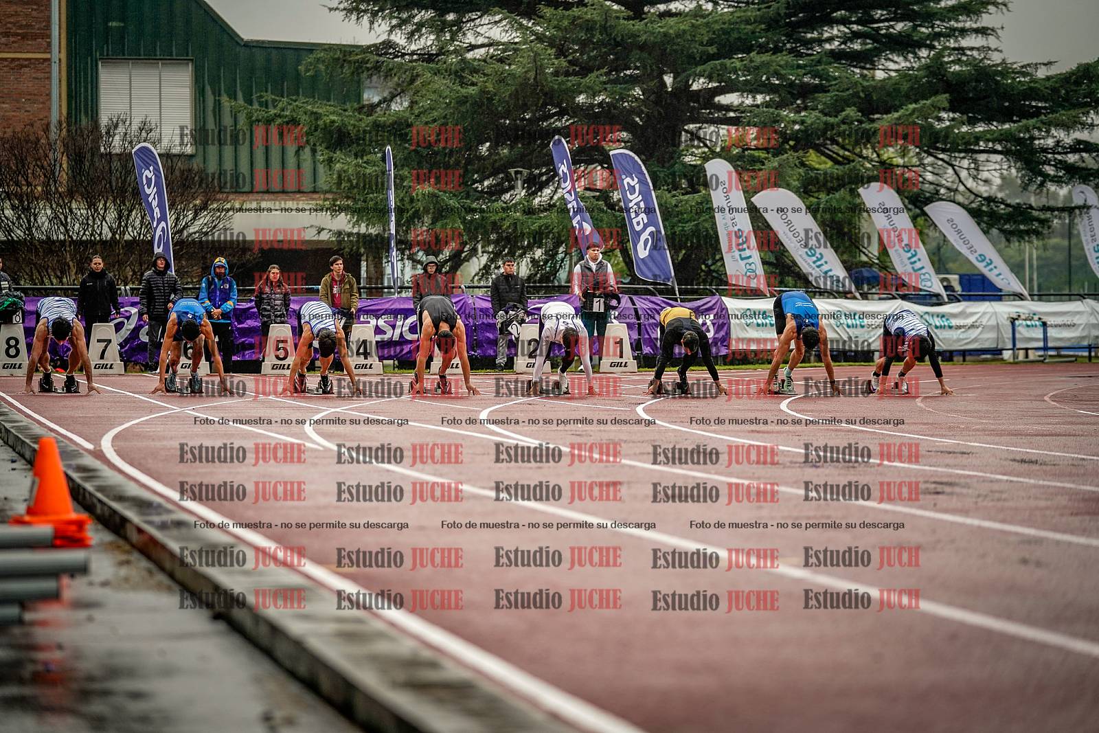 Fotos de los 100 m llanos de varones - FINAL