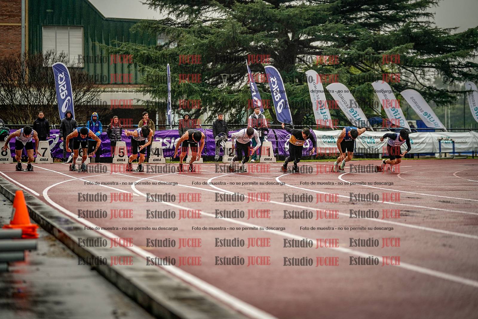 Fotos de los 100 m llanos de varones - FINAL