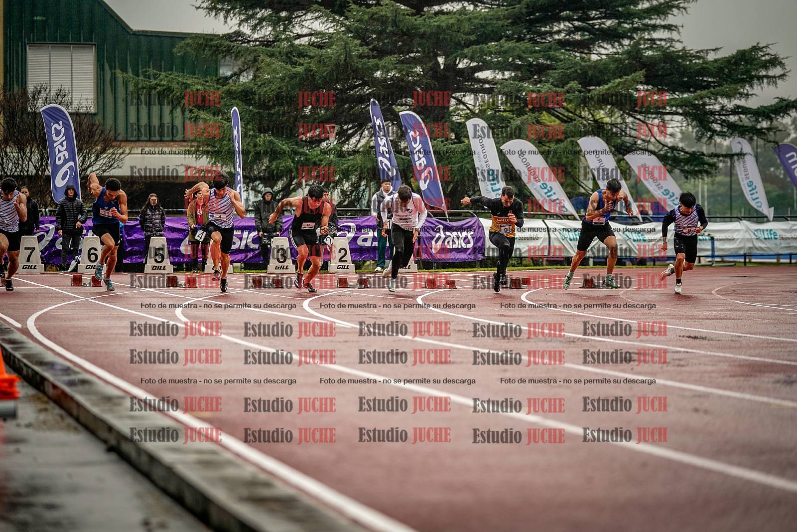 Fotos de los 100 m llanos de varones - FINAL