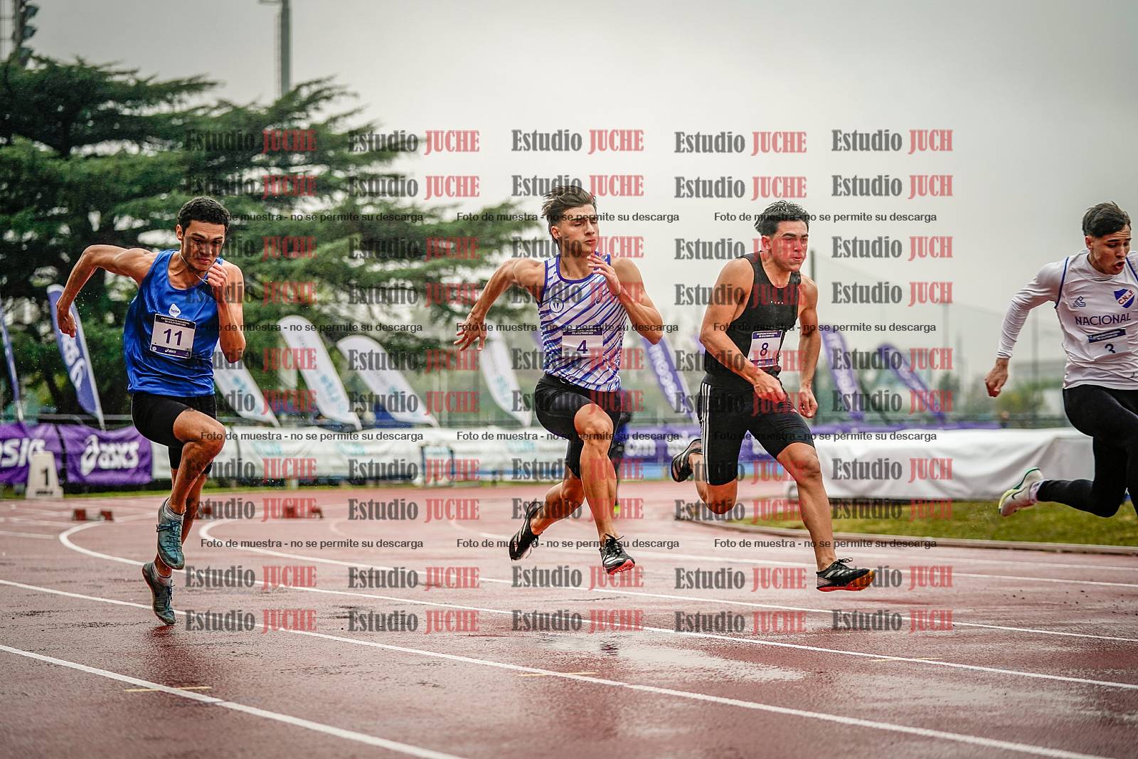 Fotos de los 100 m llanos de varones - FINAL
