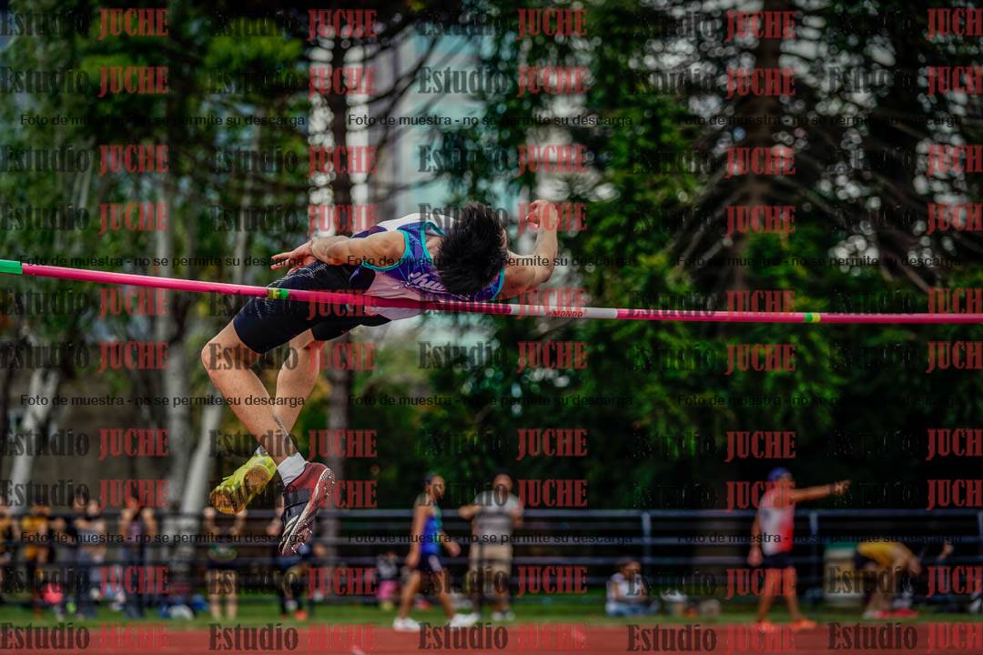 Fotos del salto en alto de mujeres y varones