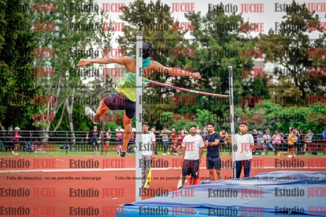 Fotos del salto en alto de mujeres y varones