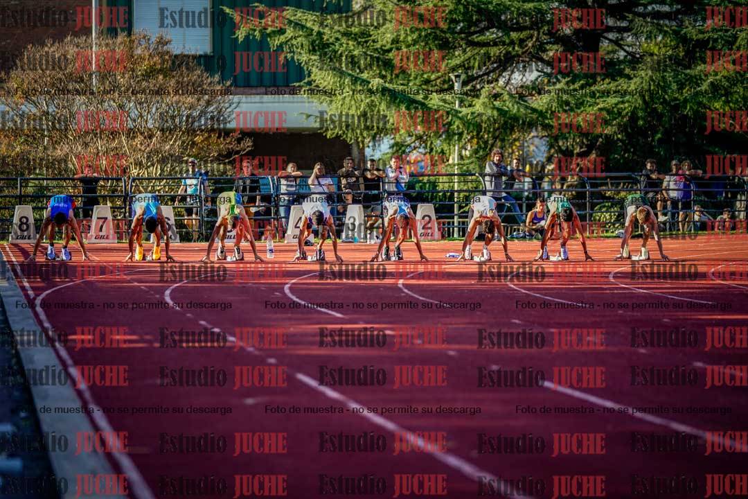 Fotos de los 100 m llanos de varones - FINAL