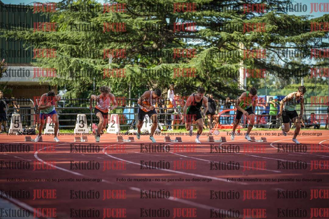 Fotos de los 100 m llanos de varones - FINAL