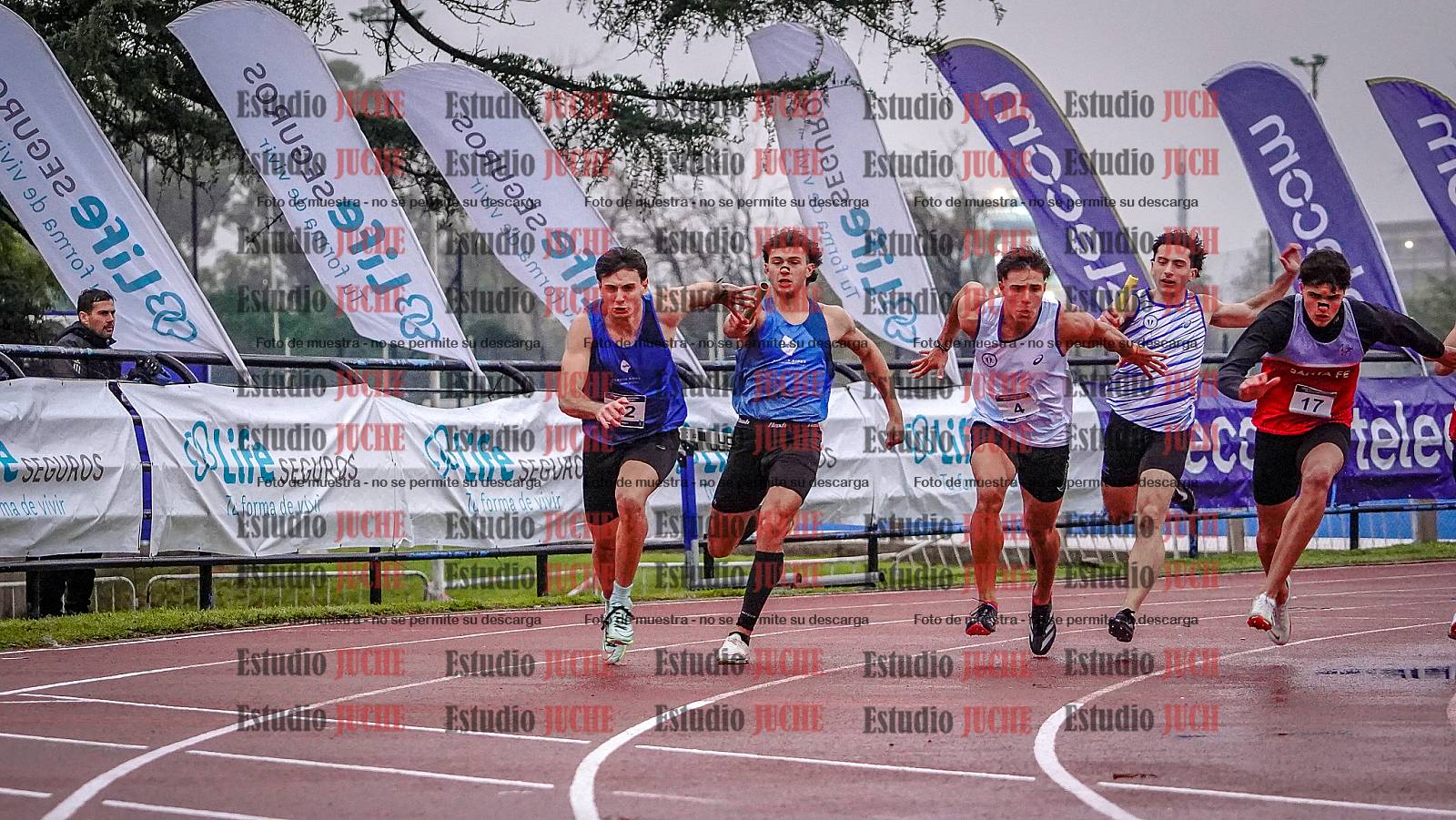 Fotos de las postas 4x100 m de varones