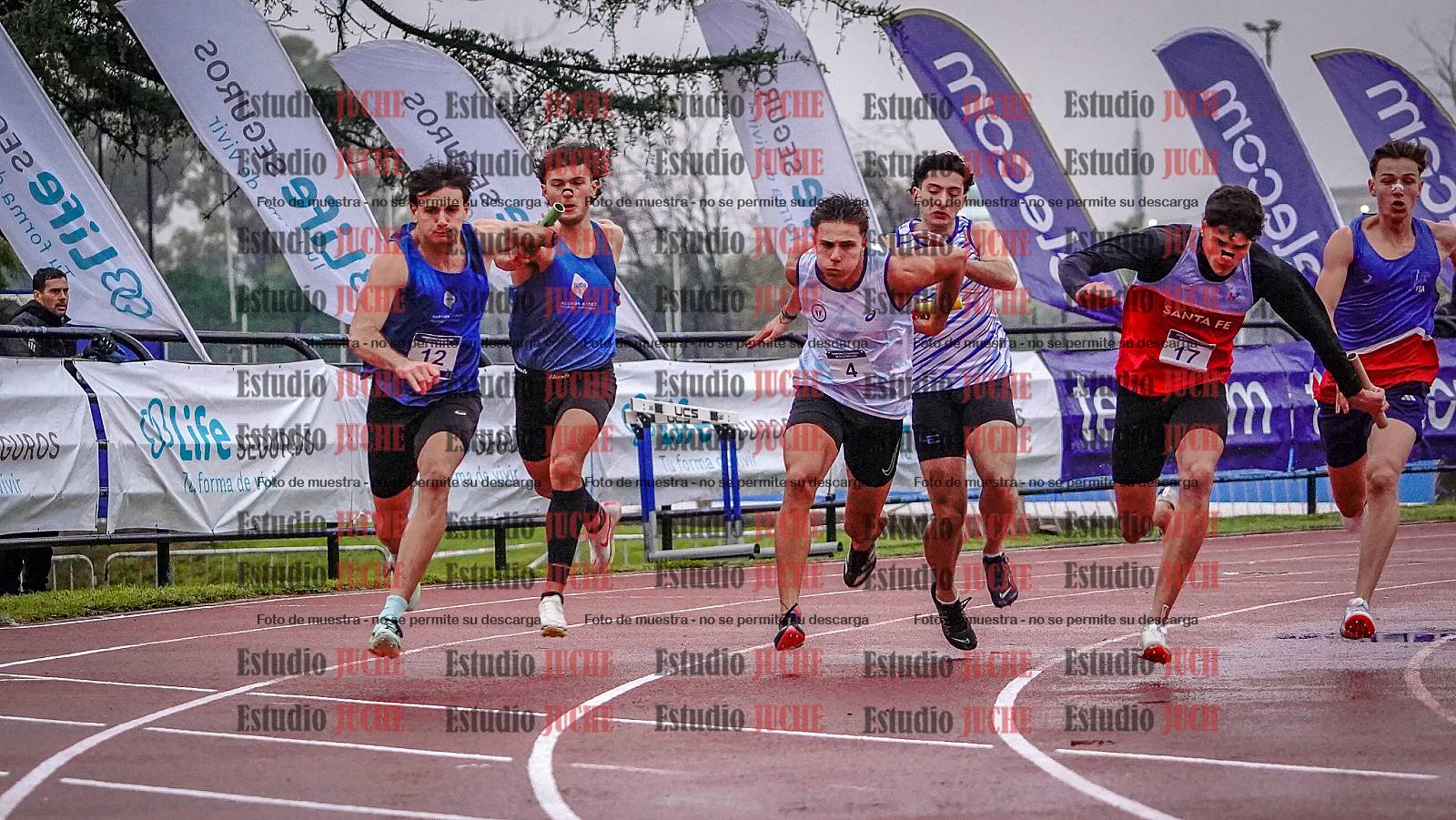 Fotos de las postas 4x100 m de varones