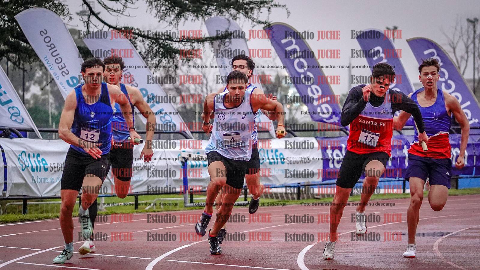 Fotos de las postas 4x100 m de varones