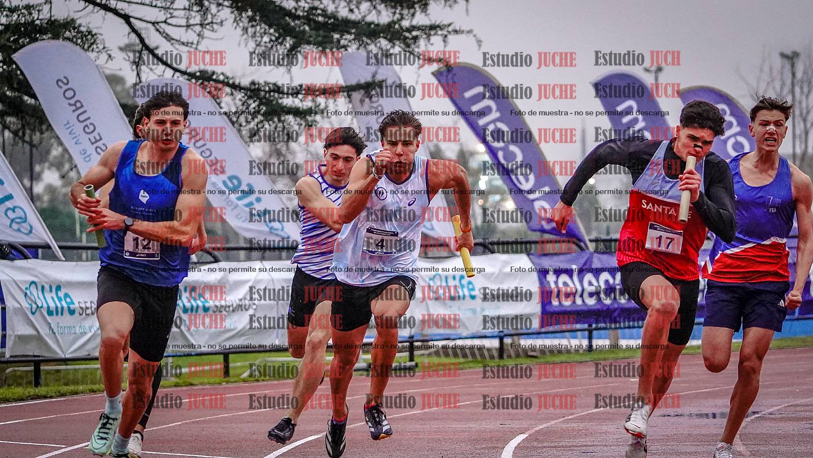Fotos de las postas 4x100 m de varones